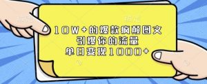 10W+的爆款疯颠图文，引爆你的流量，单日变现1k【揭秘】-吾爱网创