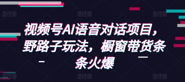 视频号AI语音对话项目,野路子玩法,橱窗带货条条火爆-吾爱网创