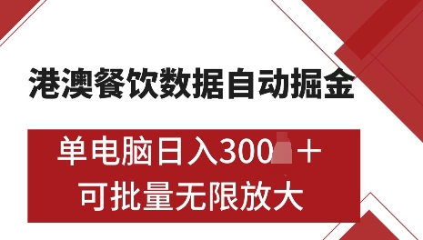 港澳数据全自动掘金,单电脑日入5张,可矩阵批量无限操作【仅揭秘】-吾爱网创