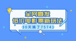 全网首发，低价电影票新玩法，已有人30天搞了75741【揭秘】-吾爱网创