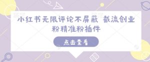 小红书无限评论不屏蔽 截流创业粉精准粉插件-吾爱网创