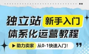 独立站新手入门体系化运营教程,助力独立站卖家从0-1快速入门!-吾爱网创
