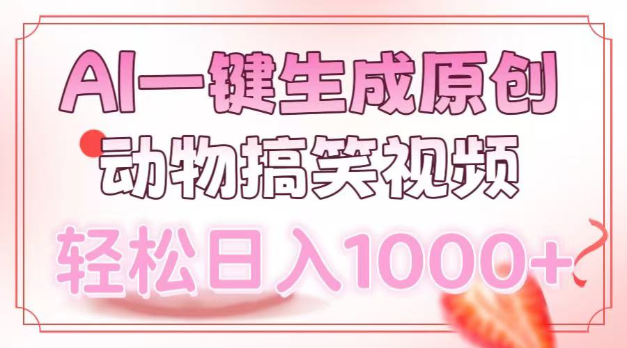 AI一键生成原创动物搞笑视频，轻松日入1000+-吾爱网创