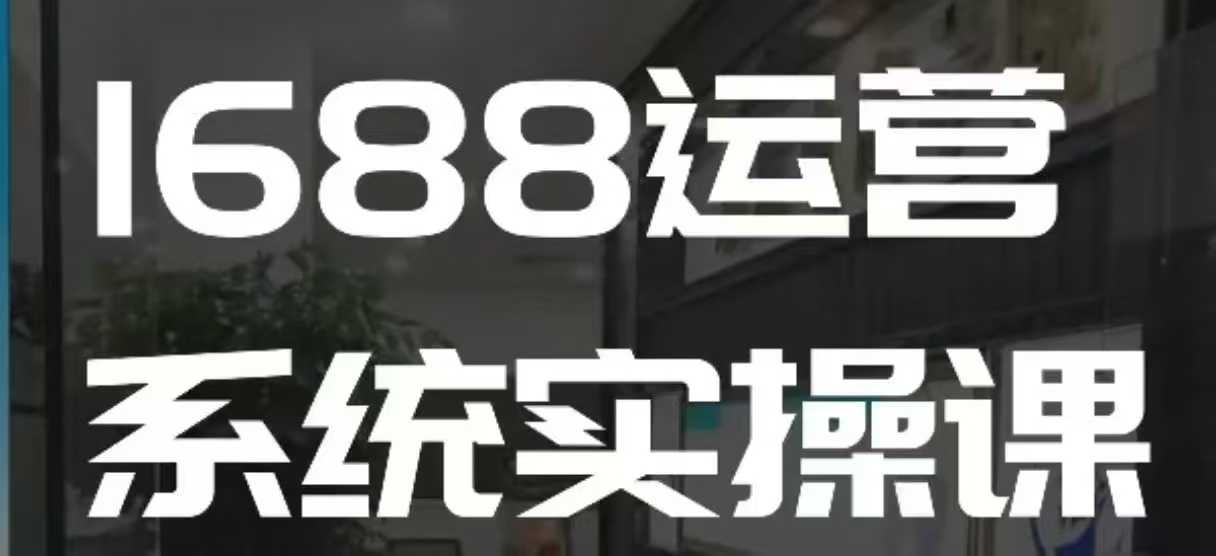 1688高阶运营系统实操课,快速掌握1688店铺运营的核心玩法-吾爱网创