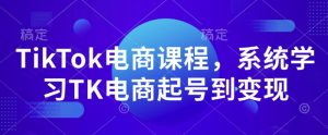 TikTok电商课程，​系统学习TK电商起号到变现-吾爱网创
