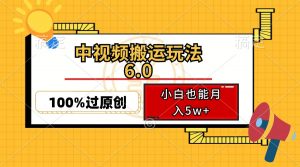 中视频搬运玩法6.0,利用软件双重去重,100%过原创,小白也能月入5w+-吾爱网创
