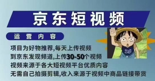 京东短视频带货课，无需自己拍摄剪辑，保姆式教学，两天快速上手-吾爱网创