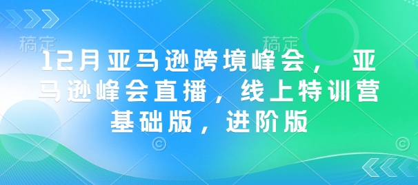 12月亚马逊跨境峰会， 亚马逊峰会直播，线上特训营基础版，进阶版-吾爱网创