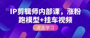 IP剪辑师内部课,涨粉跑模型+挂车视频-吾爱网创
