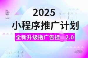 2025小程序推广计划,全新升级撸广告挂JI2.0玩法,日入多张,小白可做【揭秘】-吾爱网创