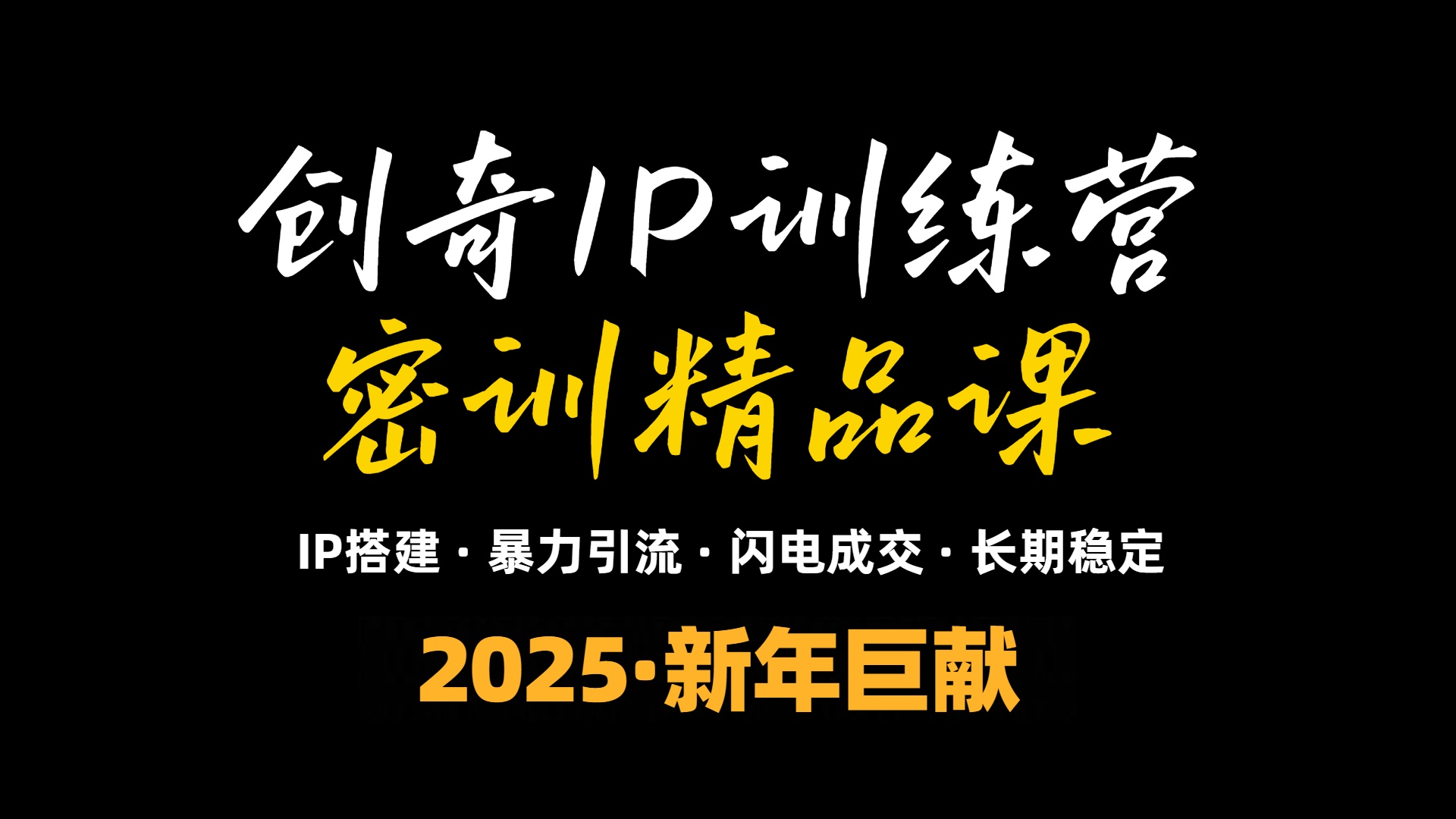 2025年“知识付费IP训练营”小白避坑年赚百万，暴力引流，闪电成交-吾爱网创