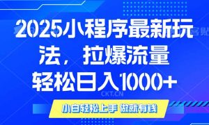 2025年小程序最新玩法，流量直接拉爆，单日稳定变现1000+-吾爱网创