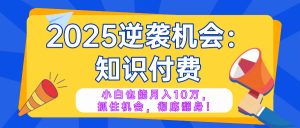 2025逆袭项目——知识付费，小白也能月入10万年入百万，抓住机会彻底翻...-吾爱网创