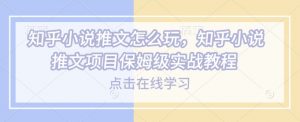 知乎小说推文怎么玩,知乎小说推文项目保姆级实战教程-吾爱网创
