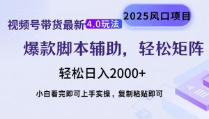 视频号带货最新4.0玩法,作品制作简单,当天起号,复制粘贴,轻松矩阵...-吾爱网创