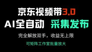 京东视频带货3.0，Ai全自动采集＋自动发布，完全解放双手，收入无上限...-吾爱网创
