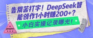 告别苦打字！DeepSeek智能创作1小时入2张？小白实操记录曝光-吾爱网创