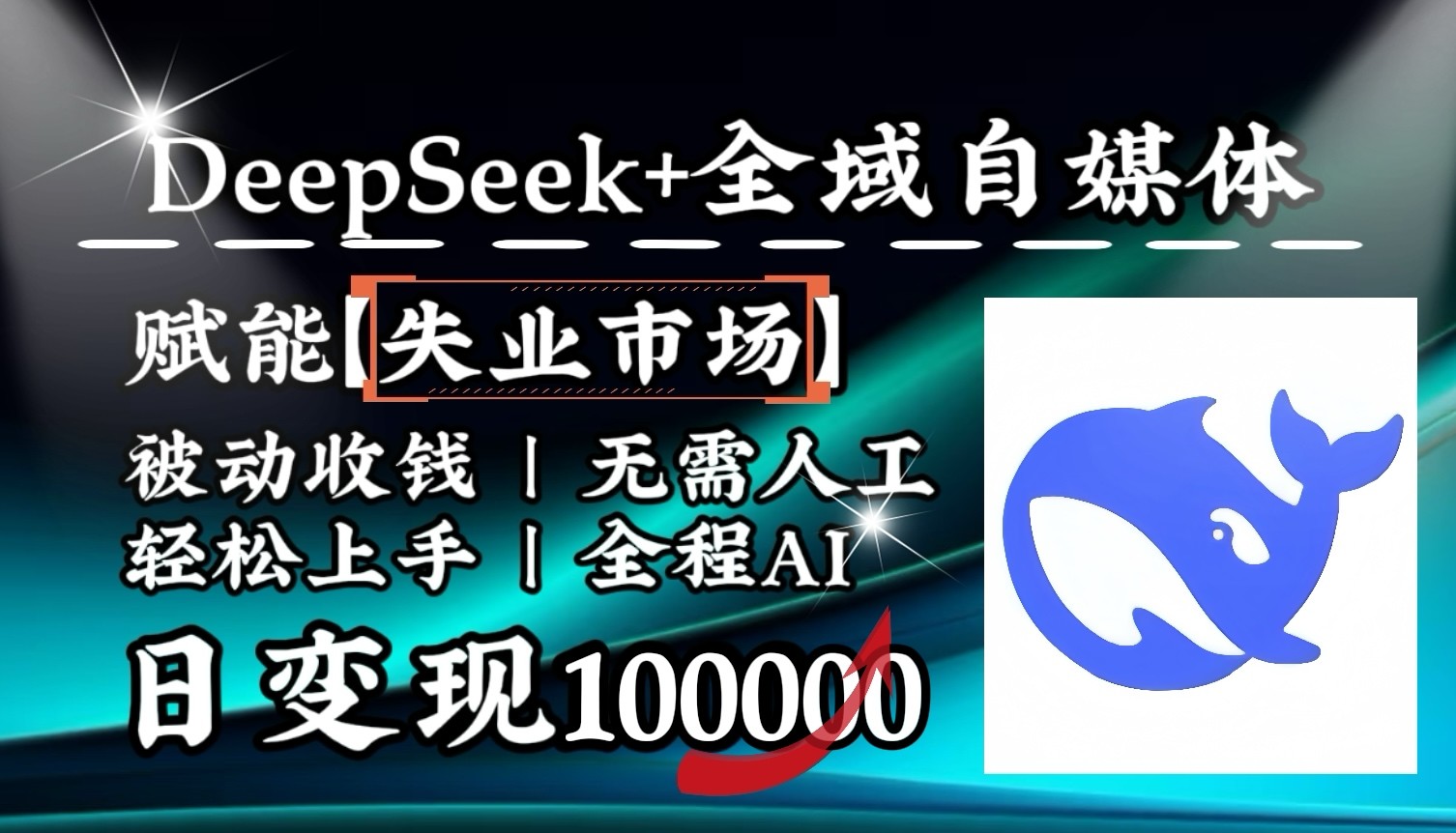 降维打击，DeepSeek+失业市场，全自动操作，结合人人刚需，单月利润轻松破100000＋-吾爱网创