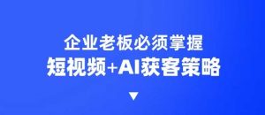 企业短视频AI获客霸屏流量课,6步短视频+AI突围法,3大霸屏抢客策略-吾爱网创