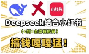 deepseek+小红书打造流量生产线实操课,0到1全流程拆解,搞钱嘎嘎猛-吾爱网创
