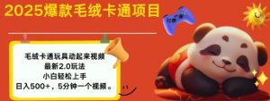 2025毛绒玩具卡通动起来，小白轻松上手，日入多张-吾爱网创