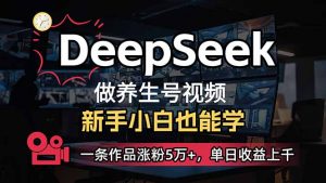 小白用DeepSeek做养生号,一条作品涨粉5万+,单日收益上千-吾爱网创