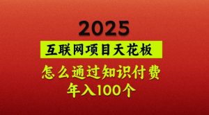 2025项目天花板，普通怎么通过知识付费翻身，年入百个【揭秘】-吾爱网创