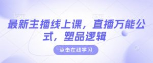 最新主播线上课,直播万能公式,塑品逻辑-吾爱网创
