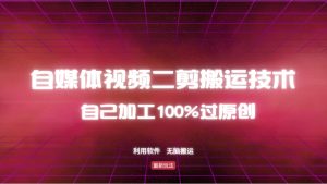 详细教你自媒体视频二剪搬运技术,自己加工100%过原创,无脑搬运-吾爱网创