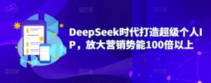 DeepSeek时代打造超级个人IP，放大营销势能100倍以上-吾爱网创