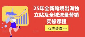 25年全新跨境出海独立站及全域流量营销实操课程，跨境电商独立站TIKTOK全域营销普货特货玩法大全-吾爱网创
