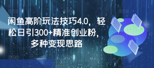 闲鱼高阶玩法技巧4.0，轻松日引300+精准创业粉，多种变现思路-吾爱网创