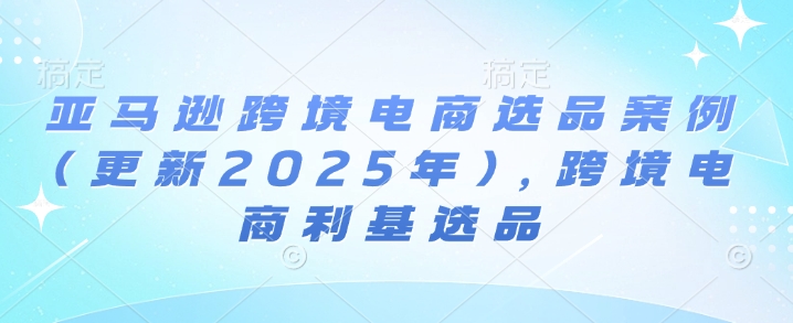 亚马逊跨境电商选品案例(更新2025年3月)，跨境电商利基选品-吾爱网创