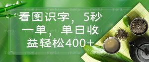 看图识字，5秒一单，单日收益轻松400+-吾爱网创