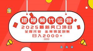 2025最新风口项目:短视频代运营日入2000+-吾爱网创