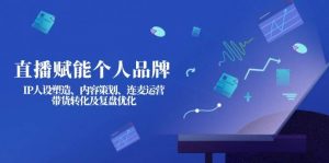 直播赋能个人品牌：IP人设塑造、内容策划、连麦运营、带货转化及复盘优化-吾爱网创