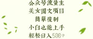 流量主长期收益项目，美女图片简单复制，小白也能上手，轻松日入5张-吾爱网创