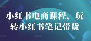 小红书电商课程,玩转小红书笔记带货-吾爱网创
