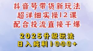 2025全新升级抖音带货玩法,一天纯利四位数,从剪辑到选品再到发布投流,超详细玩法揭秘-吾爱网创