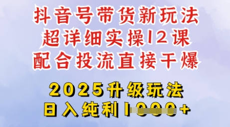 2025全新升级抖音带货玩法，一天纯利四位数，从剪辑到选品再到发布投流，超详细玩法揭秘-吾爱网创