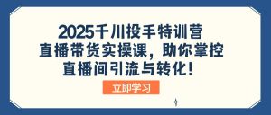 2025千川投手特训营:直播带货实操课,助你掌控直播间引流与转化!-吾爱网创