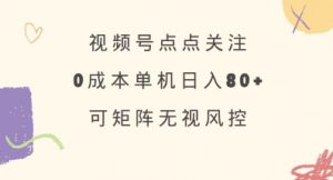 视频号点点关注,0成本单号80+,可矩阵,绿色正规,长期稳定【揭秘】-吾爱网创
