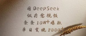 用DeepSeek做疗愈视频,条条10W+爆款,单日变现多张-吾爱网创