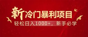 项目名称：每天一小时，轻松到手1000，冷门赚钱项目！-吾爱网创