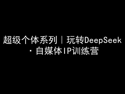超级个体系列，玩转DeepSeek·自媒体IP训练营，deepseek教程-吾爱网创