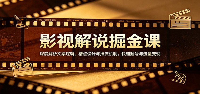 影视解说掘金课：深度解析文案逻辑、槽点设计与推流机制，快速起号与流量变现-吾爱网创