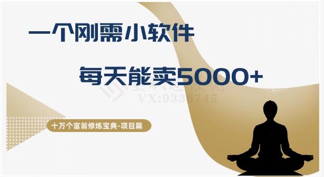十万个富翁修炼宝典之17.一个刚需小软件，每天能卖5000+-吾爱网创