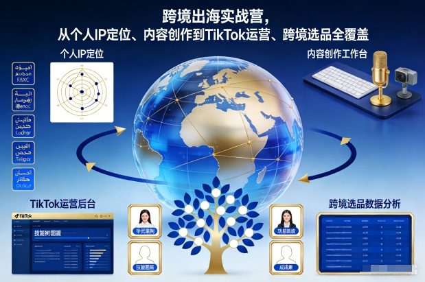 跨境出海实战营，从个人IP定位、内容创作到TikTok运营、跨境选品全覆盖-吾爱网创