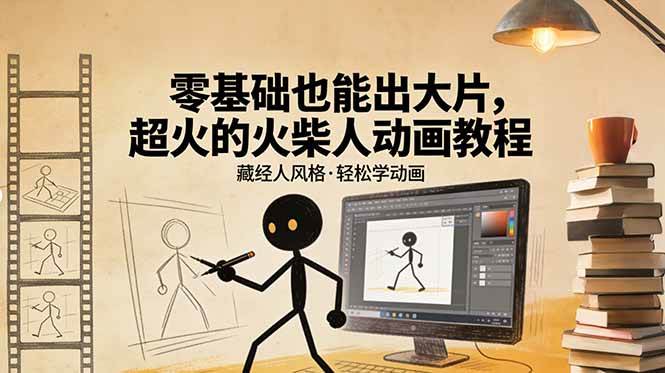 （17464期）零基础也能出大片，超火的火柴人动画教程（藏经人风格）-吾爱网创