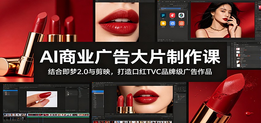 AI商业广告大片制作课:结合即梦2.0与剪映,打造口红TVC品牌级广告作品-吾爱网创